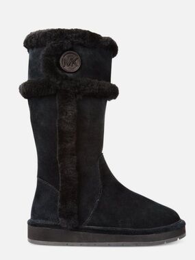 Michael Kors Black Suede Shearling Mid-Calf Boot